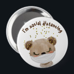 Safety Bear Child Coronavirus Social Distancing 4 Inch Round Button<br><div class="desc">This design was created though digital art. It may be personalized in the area provided or customizing by choosing the click to customize further option and changing the name, initials or words. You may also change the text color and style or delete the text for an image only design. Contact...</div>