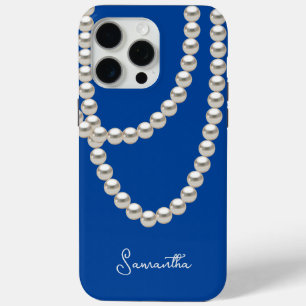 Safety Blue Pearl necklace iPhone 15 Pro Max Case