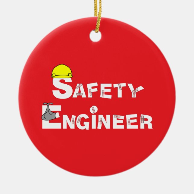 Safety Engineer Bandages Ceramic Ornament (Front)