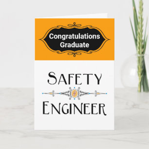 Safety Engineer Decorative Line Graduation Card