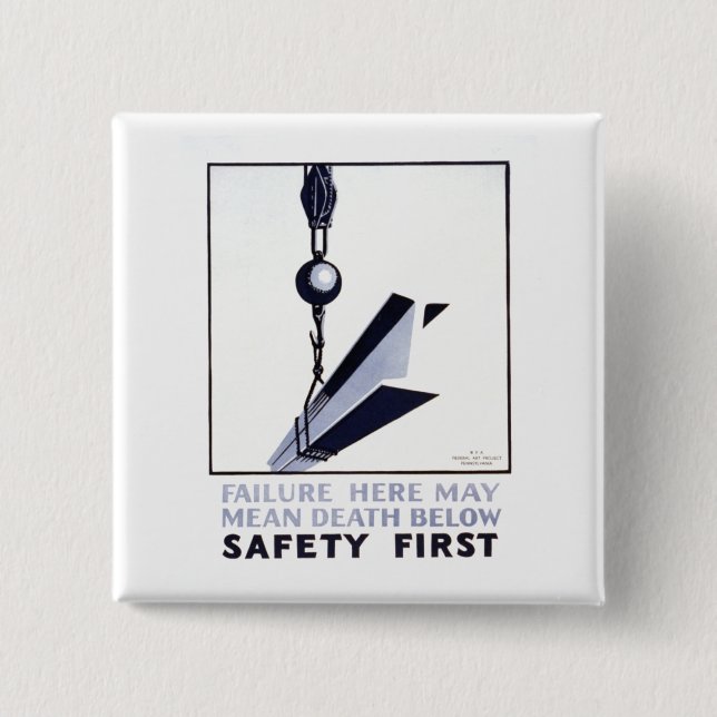 Safety First 2 Inch Square Button (Front)