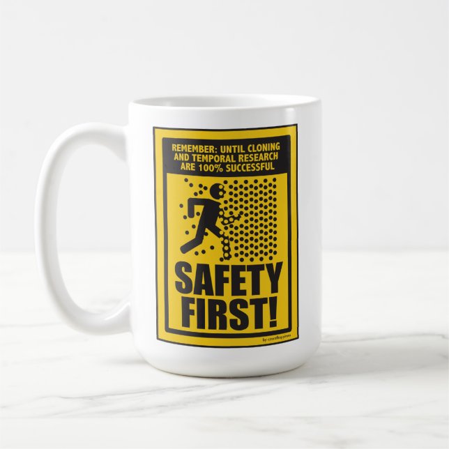 SAFETY FIRST! (Cloning & Temporal Research) Mug (Left)