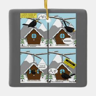 Safety First Comic Ceramic Ornament