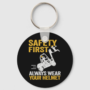 Safety First Funny Forklift Operator Driver Gift Keychain