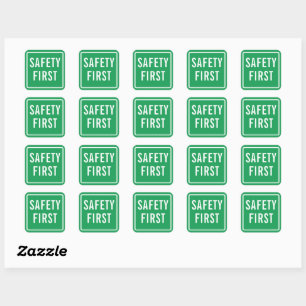Safety First Square Stickers for Workplace Signs