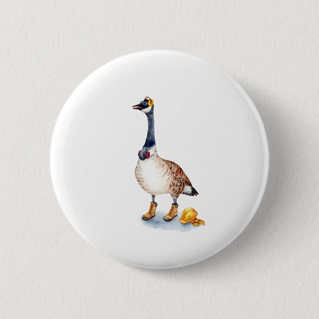 Safety Goose 2 Inch Round Button (Front)