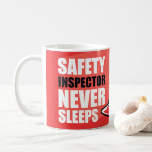 Safety Inspector Never Sleeps Fun Retro Coffee Mug
