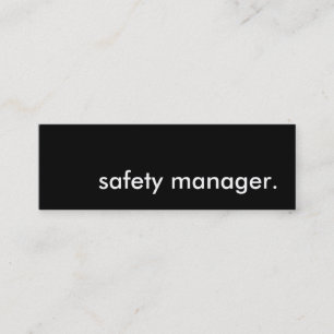 safety manager. mini business card