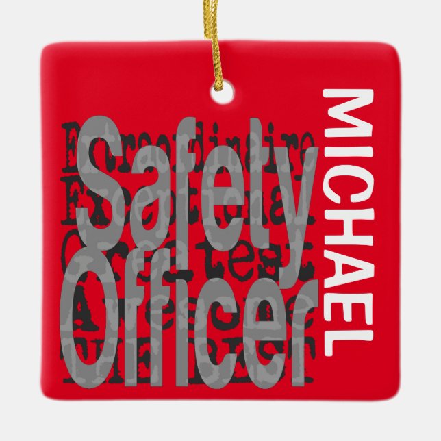 Safety Officer Extraordinaire CUSTOM Ceramic Ornament (Front)