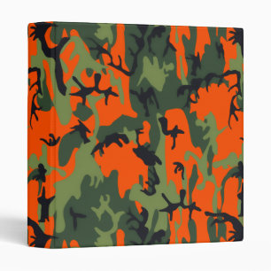 Safety Orange and Green Camo Binder