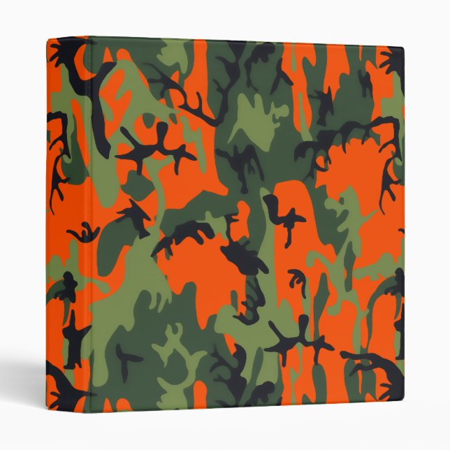 Safety Orange and Green Camo Binder (Front/Spine)