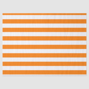 Safety Orange and White Stripes Tissue Paper