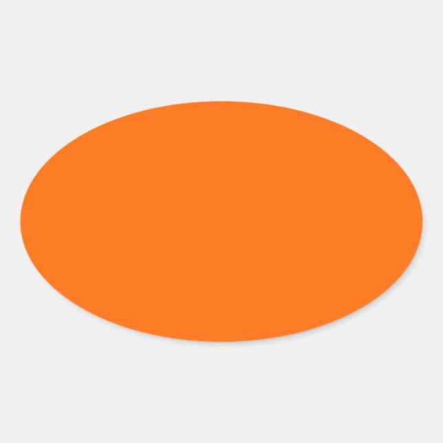 Safety Orange Simple Colourful Oval Sticker (Front)