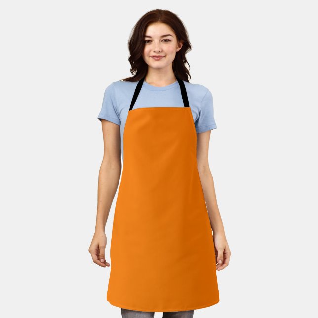 Safety Orange Solid Colour Apron (Worn)