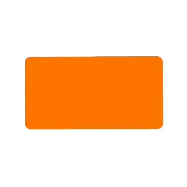 Safety Orange Solid Colour Label (Front)