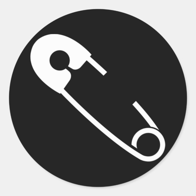 Safety Pin Decal Classic Round Sticker (Front)