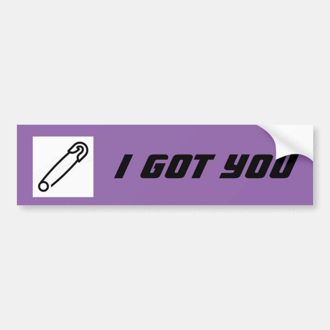 Safety pin  I got you bumper sticker (Front)