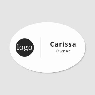 Safety Pin Name Tag or Magnetic with Custom Logo