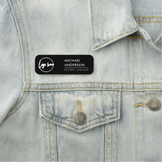 Safety Pin Name Tag or Magnetic with Custom Logo