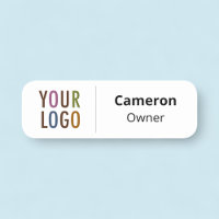 Safety Pin Name Tag or Magnetic with Custom Logo