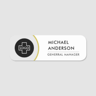 Safety Pin Name Tag or Magnetic with Custom Logo