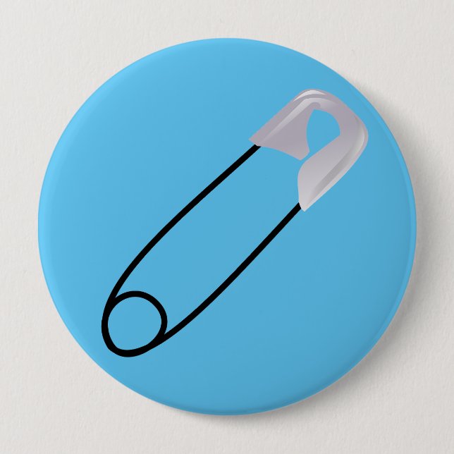 Safety pin on blue background (Front)