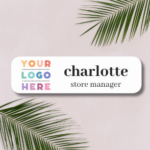 Safety Pin or Magnetic Company Logo Employee Name  Name Tag
