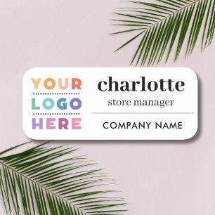 Safety Pin or Magnetic Company Logo Employee Name  Tag