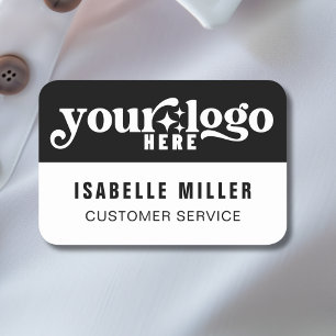 Safety Pin or Magnetic Employee Name Company Logo  Name Tag