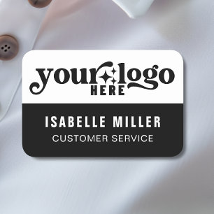 Safety Pin or Magnetic Employee Name Company Logo  Tag