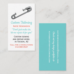Safety Pin Tailoring Business Card