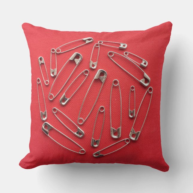 Safety-pins Throw Pillow (Front)
