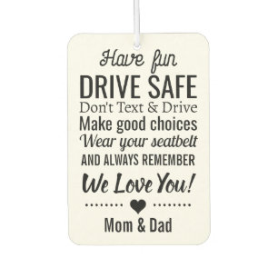 Safety Reminder for Son/Daughter Custom Photo Air Freshener