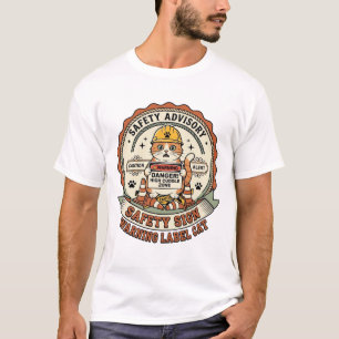Safety Sign Warning Label Cat Safety Sign Warning  T-Shirt