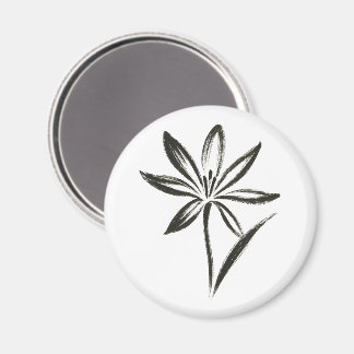 Saffron Flower – Ink Brush Crocus Bloom on  Magnet