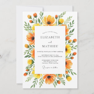 Saffron Lively Botanical Wedding Invitation