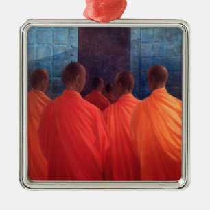 Saffron Monks Metal Ornament