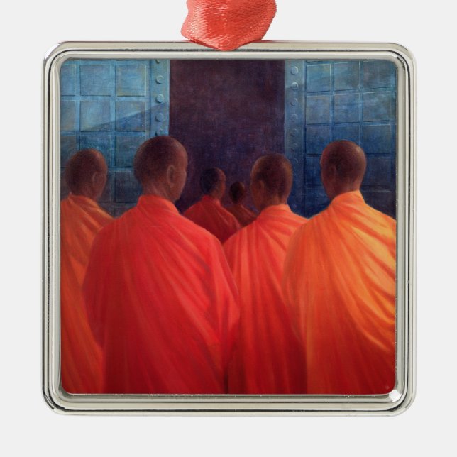 Saffron Monks Metal Ornament (Front)