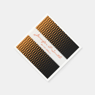 Saffron Polka Dot Modern Black Napkin