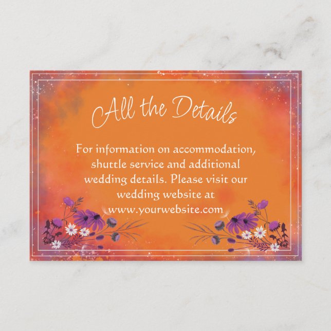 Saffron Sky Wildflowers - Wedding enclosure card (Front)