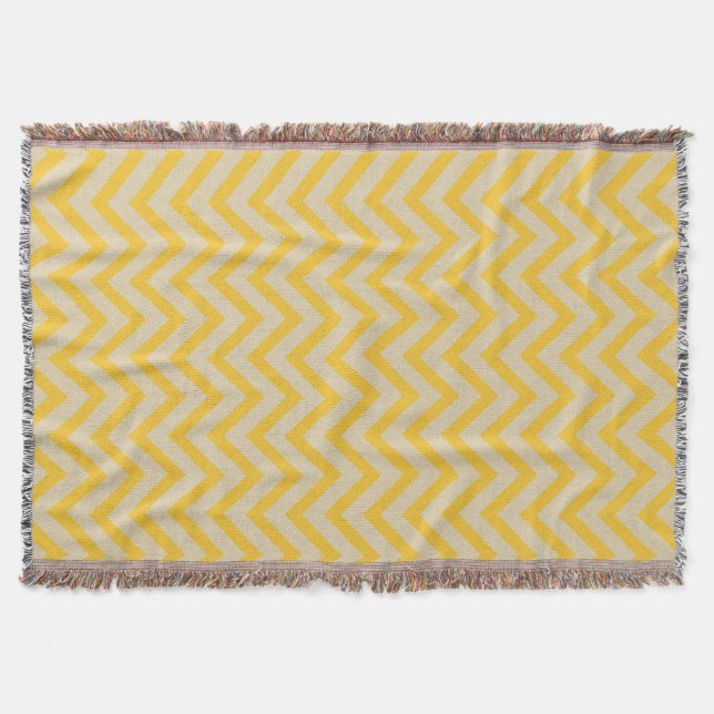 Saffron Spice Moods Chevrons Throw Blanket (Front)