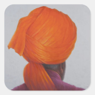 Saffron Turban 2014 Square Sticker