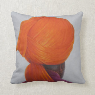 Saffron Turban 2014 Throw Pillow