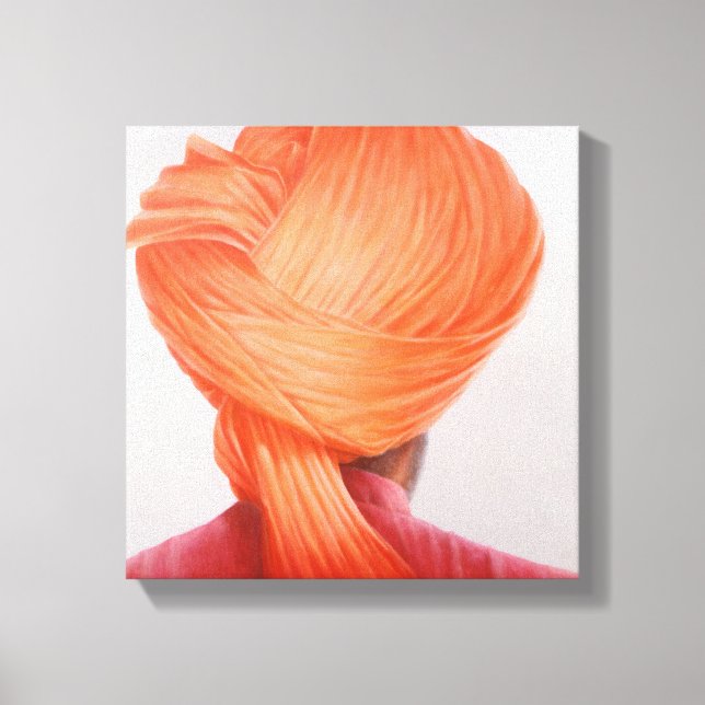 Saffron Turban Canvas Print (Front)