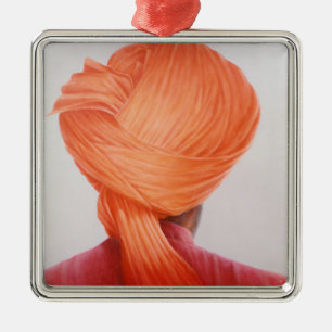 Saffron Turban Metal Ornament
