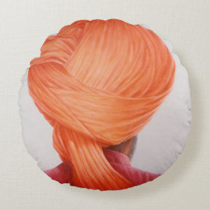 Saffron Turban Round Pillow
