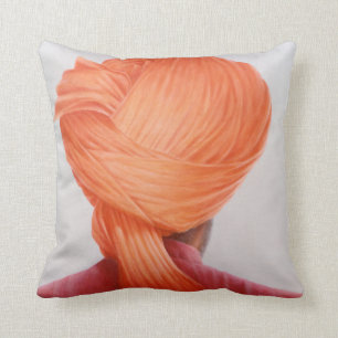 Saffron Turban Throw Pillow
