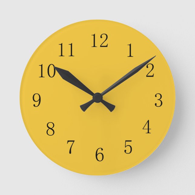Saffron Yellow Kitchen Wall Clock (Front)