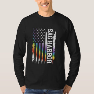 Sag Harbour United States Distressed Rainbow w US T-Shirt