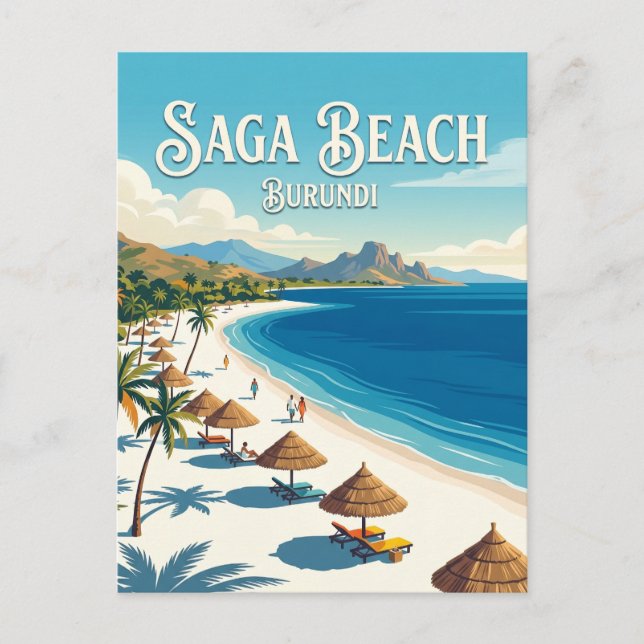 Saga Beach Burundi Postcard (Front)
